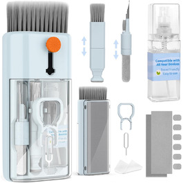 Набір для чищення клавіатури 12 в 1: очищувач екрану, клавіатури, телефону, MacBook, ПК (блакитний)