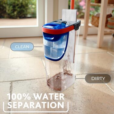 Vileda H2PrO Floor Wiper | 100% Separation of Clean and Dirty Water | Water-Saving Design | One-Hand Operation | Compact Storage | Ergonomic Handle | Microfiber | Eco-Packaging