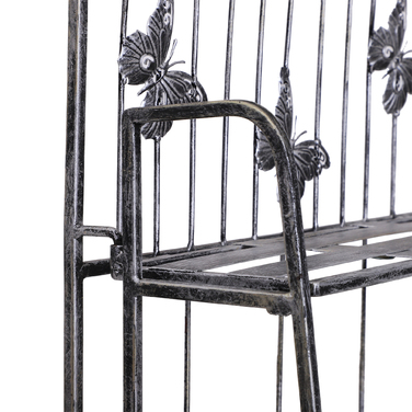 Outsunny Plant Shelf, Plant Stand, Flower Shelf, Flower Stand, Flower Ladder, Garden Shelf, 3 Tiers, Metal, Silver Gray, 44 x 25 x 96 cm