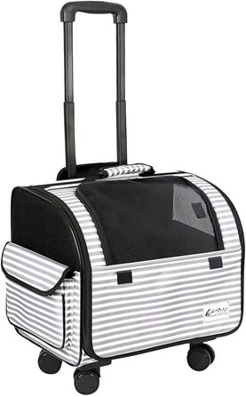 Транспортна сумка для собак та котів Galatée з колесами, розкладний рюкзак-переноска для тварин, сумісна з авіакомпаніями, з дихаючою сіткою (білий)