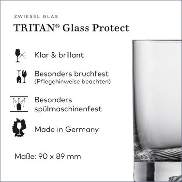 Zwiesel Glas Echo Large Whiskey Glasses (Set of 4), modern tumbler for whiskey, dishwasher-safe Tritan crystal glasses, Made in Germany (Art. No. 123377)