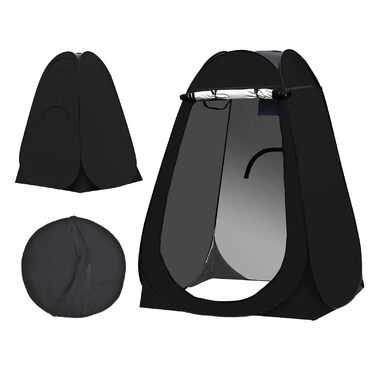 Намет для туалету TUKAILAI: розпашний намет для душу, передягання та туалету для кемпінгу та пляжу, 150x150x190 см, чорний