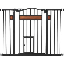 Захисне ворота PawHut для дверей та сходів: безпечне собаче ворота з автоматичним закриттям та подвійним замком, 93x76,2 см, чорний