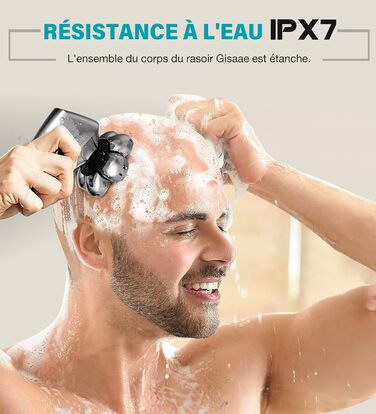 Електричний чоловічий голкостригувач для гоління голови, 7D, вологий/сухий, IPX7, набір для догляду за бородою з LED-дисплеєм, срігано-сірий, перезаряджається