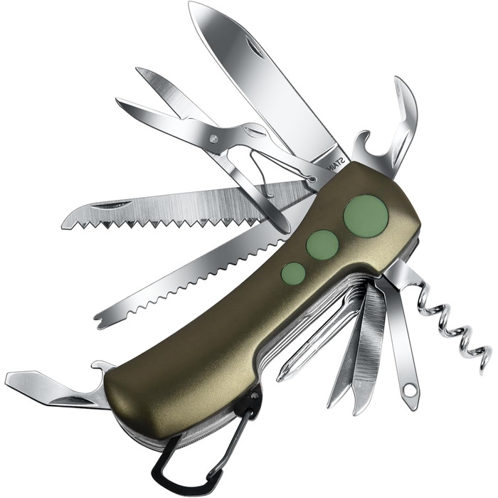 Швейцарський мультитул Victorinox - ніж-мультиінструмент з 15 функціями для кемпінгу та надзвичайних ситуацій (Champagne Green)