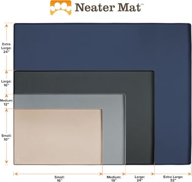 Підкладка під миску для собак та котів Neater Pet Brands - водонепроникна, силіконова, 48,3 x 30,5 см, коричнева