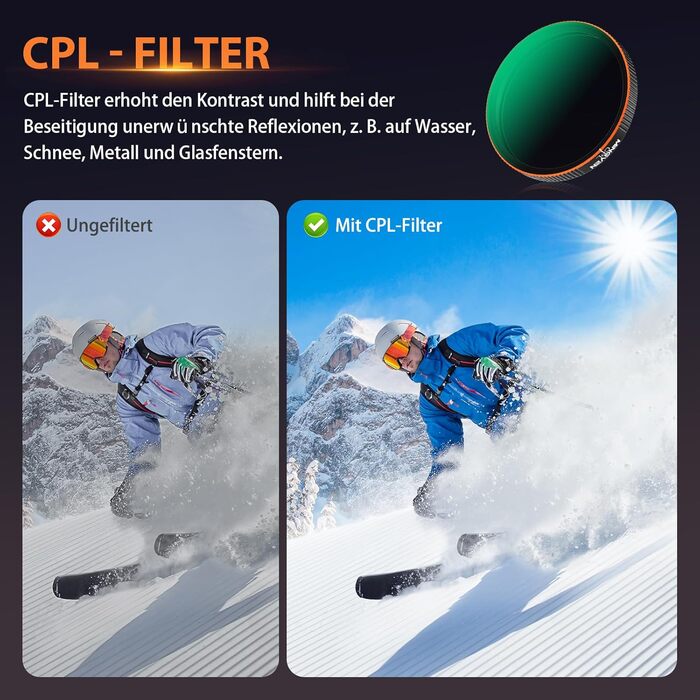 Набір фільтрів ND/CPL для DJI Osmo Action 5 Pro: CPL, ND8, ND16, ND32 (сумісний з Osmo Action 4/3)