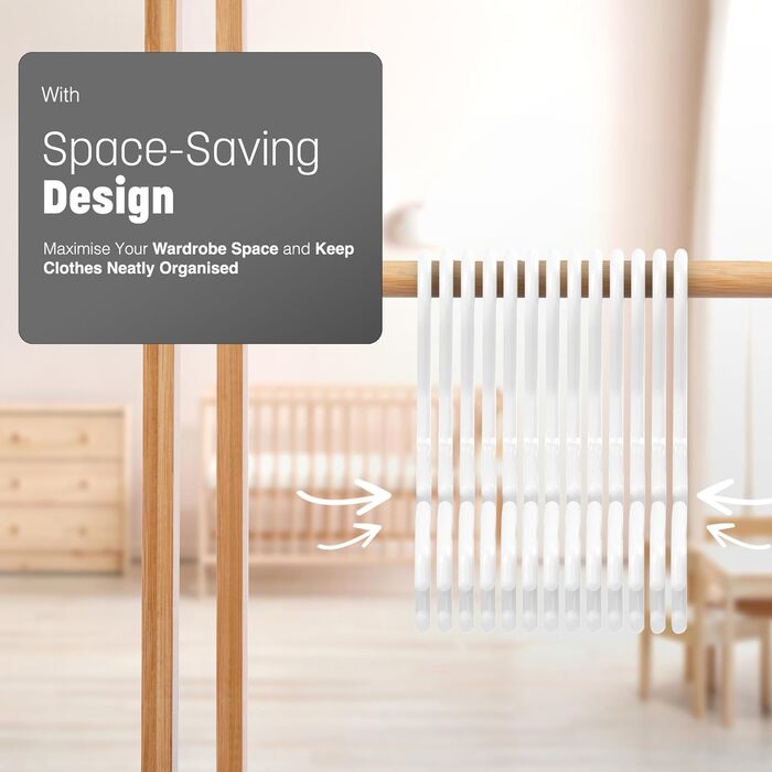 Детские вешалки для одежды Keplin - 36 шт., белые, не скользящие, для детской и младенческой одежды