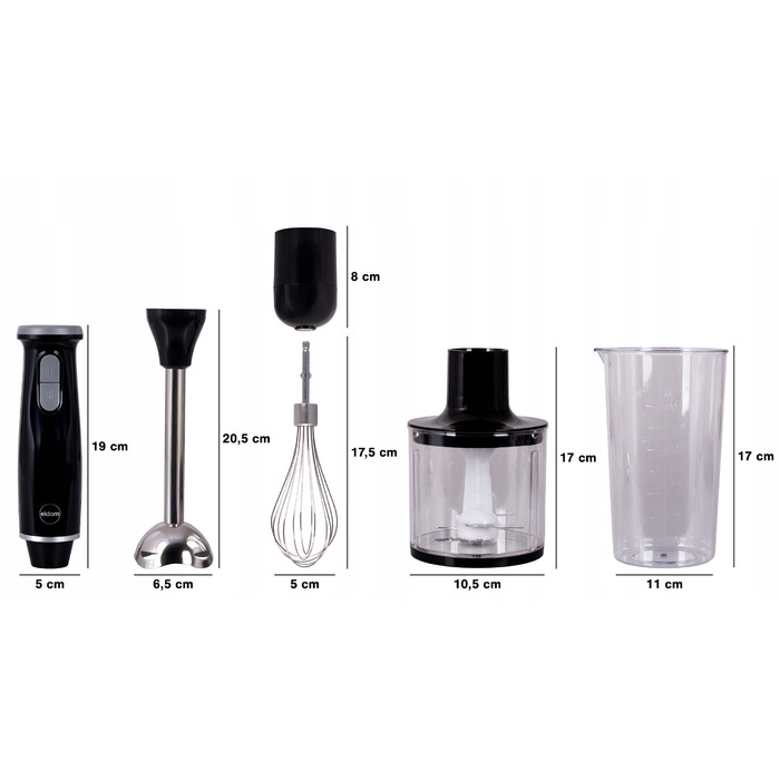 Мультифункціональний занурювальний блендер-подрібнювач, набір-міксер Eldom BL240, чорний