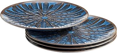 Набір посуду MÄSER Aquamarine (12 предметів) з кераміки: тарілки для супу, десерту та їжі (4 особи)