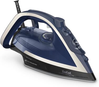Tefal FV6846E1 Ultragliss Plus Anti-Kalk Steam Iron | 2800 Watts | Removable scale collector | 50 g/min continuous steam output | 260 g/min steam boost | Auto shut-off | blue/white Single 260g/min Steam + 2800W