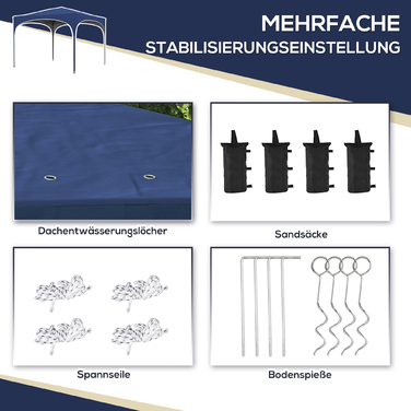 HOMCOM Carry Bag & Sandbag Oxford Blue with Steel Reinforcement, ideal for outdoor activities & sports