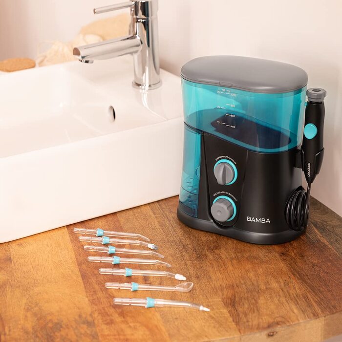 Cecotec Munddusche Bamba ToothCare 1200 Jet Pro: 7 насадок, LED-дисплей, 10 режимів, UV-дезінфекція. 1000 мл