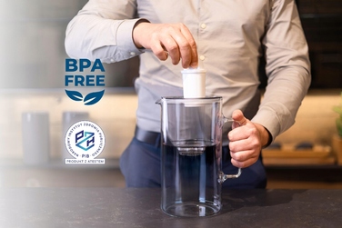 Скляний фільтр-кувшин Wessper D2 BOROSILICATE 3л, сірий + 3 фільтри