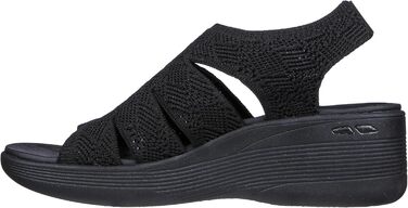 Босоніжки жіночі Skechers Pier-lite Memory Maker на танкетці, чорні (37 EU, широка ширина)