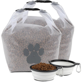 Сумка для зберігання корму для тварин, 2 шт., складана, BPA-free, харчова, для домашніх тварин, зберігає свіжість, для кемпінгу, перевезення, подорожей, прозора