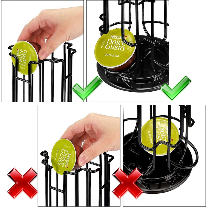 Органайзер для кавових капсул STARVAST для Dolce Gusto, обертовий тримач на 24 капсули, підставка для зберігання кави, чорний, 330 x 130 мм