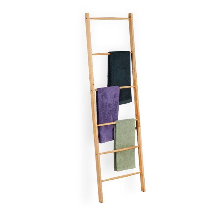 Relaxdays Wooden Towel Ladder, 6 Rungs