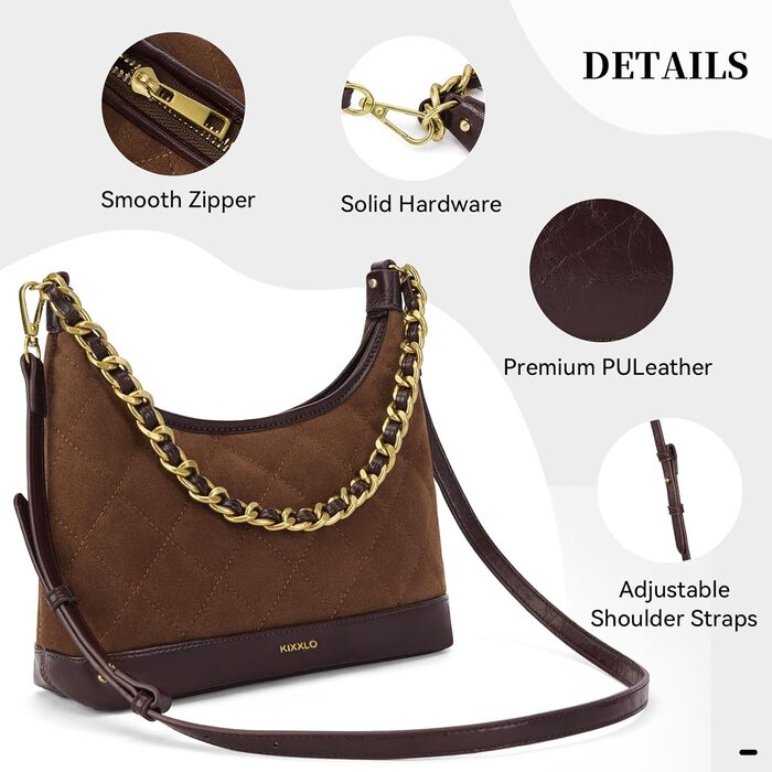 Сумка жіноча через плече крос-боді, PU шкіра, міні Hobo Bag, ретро, для побачень, вечірок, подорожей (Кавовий коричневий)