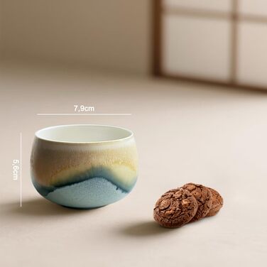 Набір кавових чашок Капучіно, 4 шт., 210 мл, порцеляна, ручна робота, без ручки, для лате макіато, сумісність з посудомийною машиною