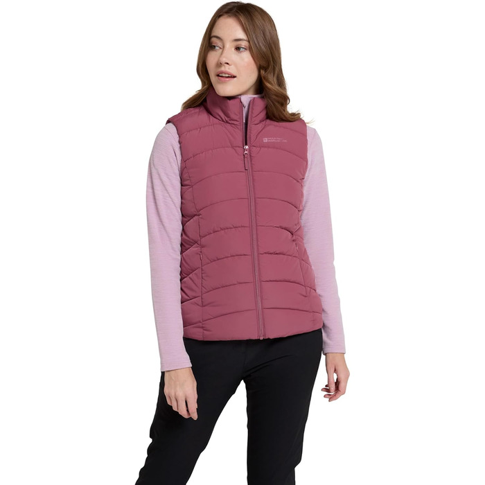 Жіночий жилет Mountain Warehouse Opal з утеплювачем - легка термокуртка, кишені на блискавці, водовідштовхувальний (32, Рожевий)