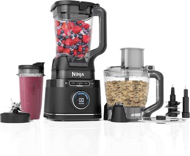 Ninja 2-in-1 Detect Power Mixer Pro with Single Serve - 1200W Power Blender with Pitcher & 2 Single Serve Cups - Smoothie, Vegetable & Frozen Drink Mixer - TB301EU
