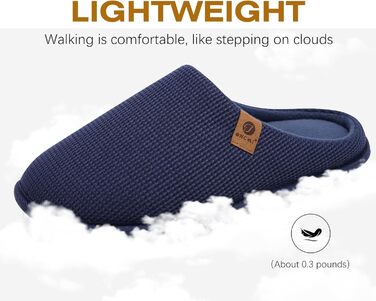 Чоловічі тапочки ONCAI з піною Memory Foam, штучним хутром та гумовою підошвою для дому та вулиці, розмір EU 40-49 (Синій, 47 EU)