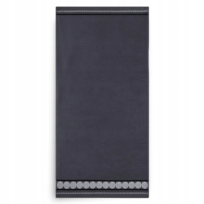 Великий банний рушник ZWOLTEX RONDO 2 з вишивкою, чорний, 450г, 70x140см