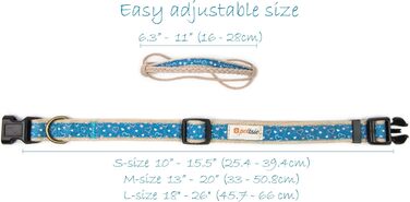 Pettsie Dog Bandana with Collar and Friendship Bracelet, Adjustable Sizes S, M, and L, Detachable Bandana Fabric, Attractive Packaging Included, Dog Lover, L (L 45.7-66cm, Blue)