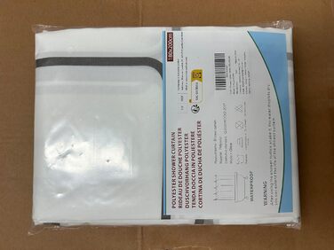 Водостійкий душовий завіс DUFU, 180x200 см, білий, з 12 кільцями