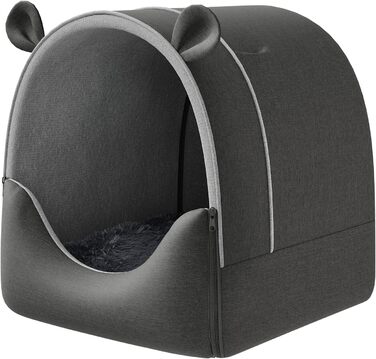 Будка для собак EUGAD, 45x40x45 см, з плюшевою подушкою, 2-в-1, для маленьких собак, тепла, для вулиці, зимостійка