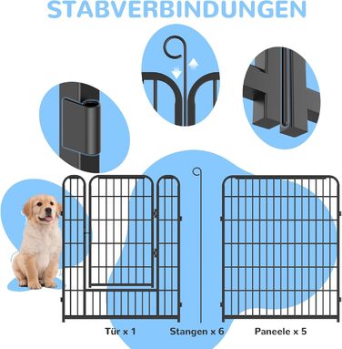 Клітка для цуценят, ігровий вольєр для собак, 65 x 80 см, металева, з дверцятами та засувом