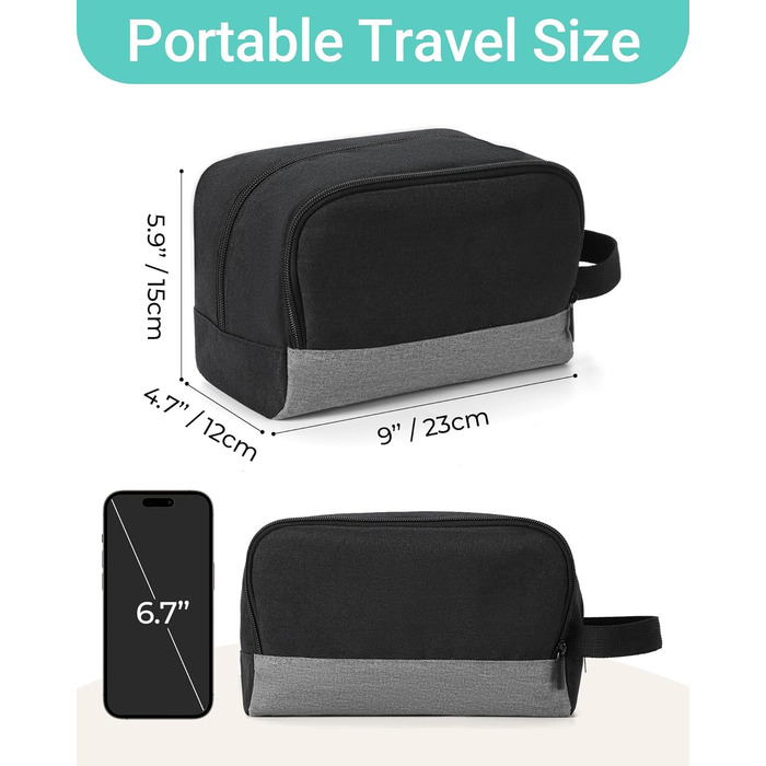 Чоловічий дорожній набір Elviros: органайзер для туалетних речей, сумочка для гоління, набір для подорожей (чорний)