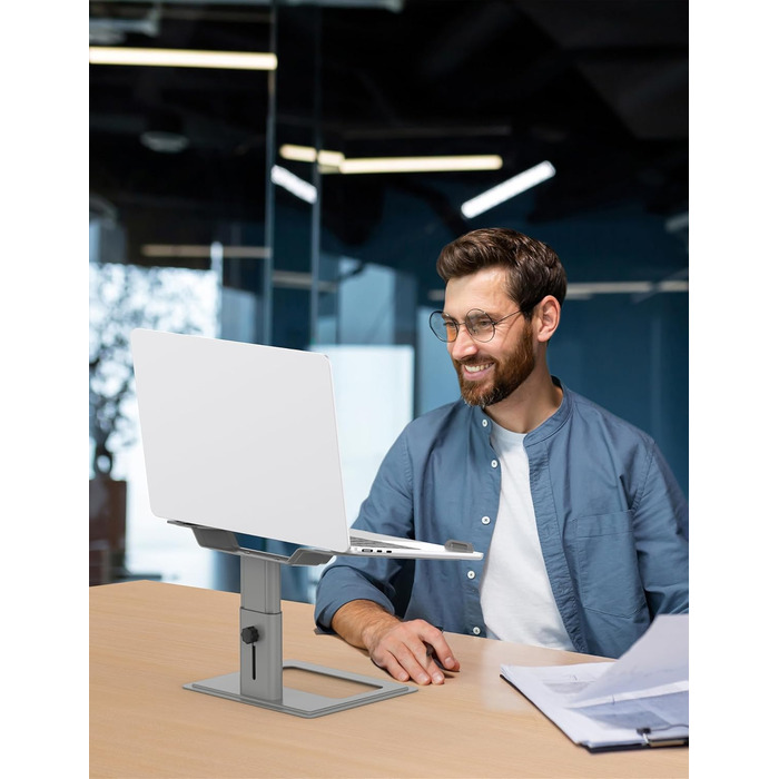 Підставка для ноутбука Soundance, регульована, сіра, для моніторів 10-17.3 дюймів