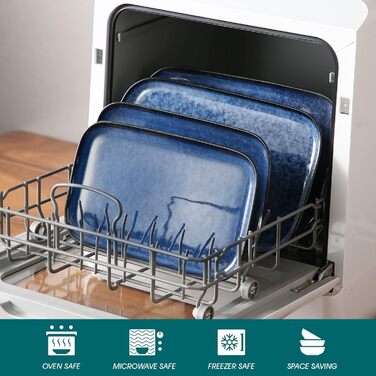 Набір тарілок Vancasso Servierplatten Stern 4 персони, 3 шт. (зелений/блакитний), кераміка, для сервірування, миття в посудомийній машині, мікрохвильовка