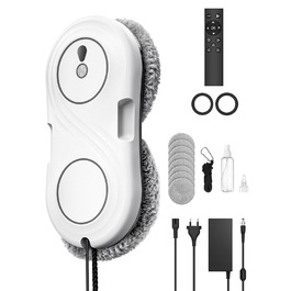 Робот-мийник вікон Keero WD12D, 7000 Pa, білий: електричний, з турбіною, ультратонкий, 10 серветок