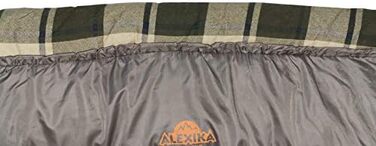 Спальний мішок Alexika Canada Plus – теплий, зручний, прямокутний, цілорічний для дорослих та сімей. Підходить для кемпінгу та відпочинку на природі за низьких температур (до -6°C). Розмір 230x100 см, з компресійним мішком.