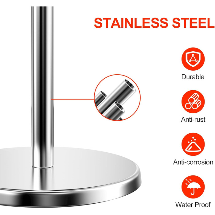 Підставка для туалетного паперу Newpop, нержавіюча сталь, без свердління, підлогова, для зберігання рулонів