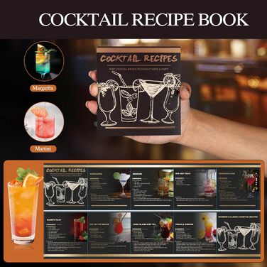 Набір шейкерів для коктейлів, нержавіюча сталь, 16 предметів, 750 мл, аксесуари для бармена, міксер для коктейлів з дерев'яною підставкою, Gun Metal