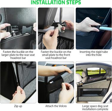 Надійний автокрісло для собак, посилене автокрісло для середніх та великих собак, водонепроникне, неслизьке, з захистом від подряпин, з 3 ременями кріплення