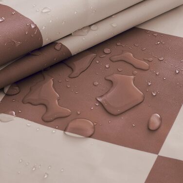 Тканинна шторка для душу в стилі ретро з шаховим візерунком, рожево-хакі, 183x183 см