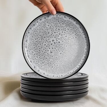 Набір посуду Twinzee Steingut 24 елементи для 6 осіб: тарілки та миски - серія Riviera (Perla, глибокі тарілки (x6))