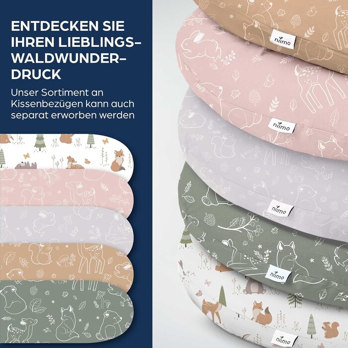 Подушка для вагітних та годування Niimo® XXL 2-в-1 для сну на боці, колір Sage Green Forest
