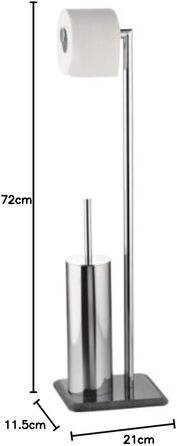 Набір для ванної кімнати Axentia Galant: тримач туалетного паперу, щітка для туалету та підставка - хром/мармур, чорний, без свердління