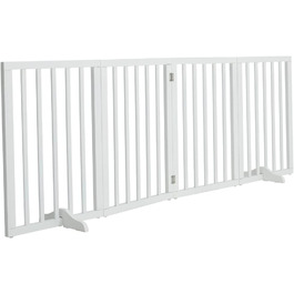 Захисне загородження для собак, дерев'яне, без свердління, 4 панелі, біле, 183x60 см