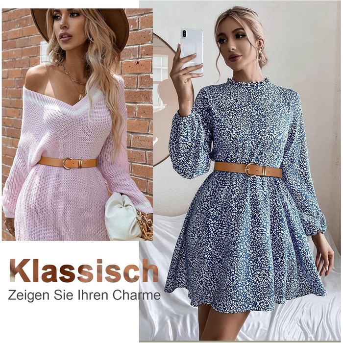 Жіночий шкіряний ремінь JasGood з золотистою пряжкою, 120 см (підходить для талії 91-105 см), 110 см (підходить для талії 76-90 см)