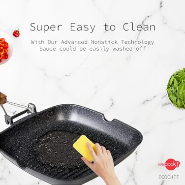 Сковорода-гриль Wecook! Ecochef 24x24 см, алюмінієва з антипригарним покриттям