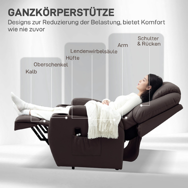HOMCOM Lift Chair, Reclining, Recliner with Cup Holder & Storage Pouch, Remote Control | Aosom
