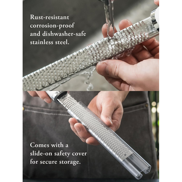 Grate, cheese grater, grate, cheese mill, Parmesan cheese, ginger, garlic zest grater (white)