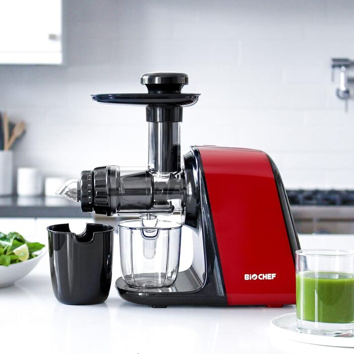 Соковижималка BioChef Axis Compact горизонтальна, 150 Вт, 80 об/хв, для пшениці та листової зелені, срібляста